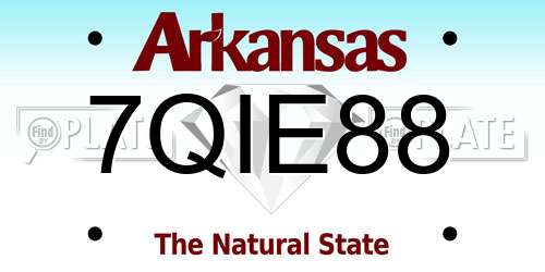 7QIE88 Arkansas License Plate
