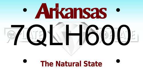 7QLH600 Arkansas License Plate