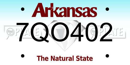 7QO402 Arkansas License Plate