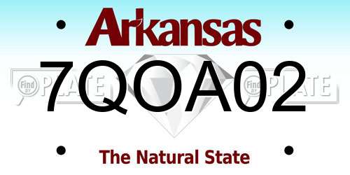 7QOA02 Arkansas License Plate