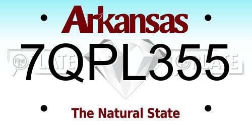 7QPL355 Arkansas License Plate