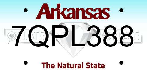 7QPL388 Arkansas License Plate