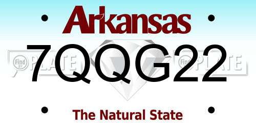 7QQG22 Arkansas License Plate