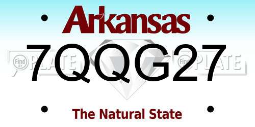 7QQG27 Arkansas License Plate