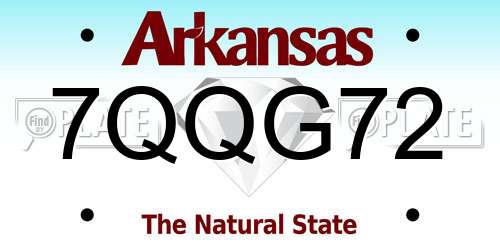 7QQG72 Arkansas License Plate