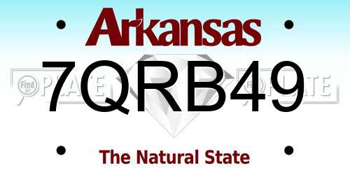 7QRB49 Arkansas License Plate
