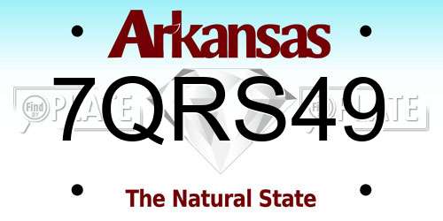 7QRS49 Arkansas License Plate