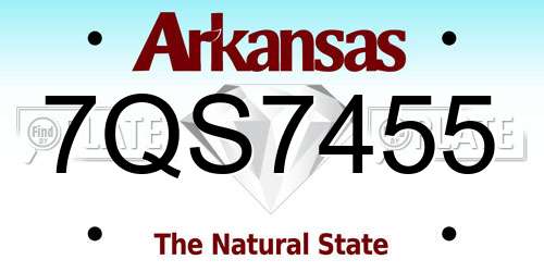 7QS7455 Arkansas License Plate