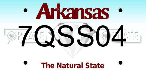 7QSS04 Arkansas License Plate