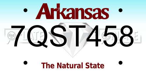 7QST458 Arkansas License Plate