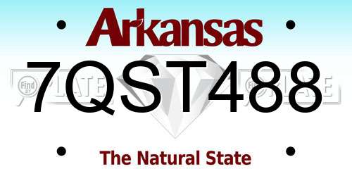7QST488 Arkansas License Plate