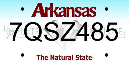 7QSZ485 Arkansas License Plate