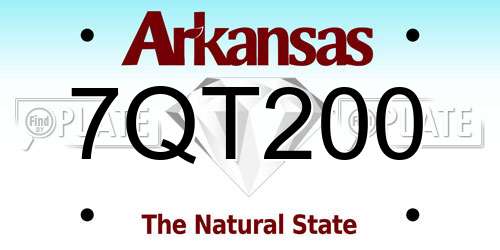 7QT200 Arkansas License Plate