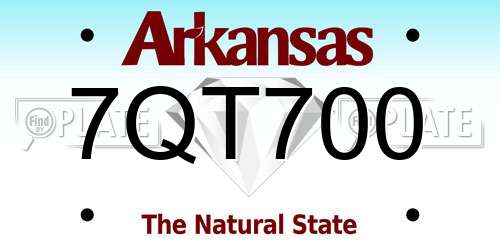 7QT700 Arkansas License Plate