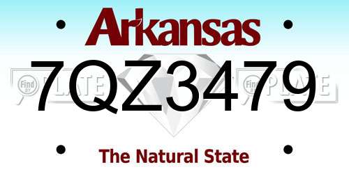 7QZ3479 Arkansas License Plate