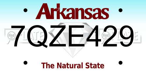 7QZE429 Arkansas License Plate