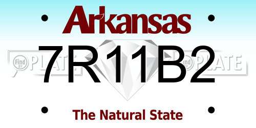 7R11B2 Arkansas License Plate