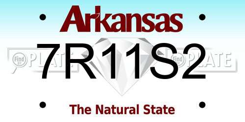7R11S2 Arkansas License Plate