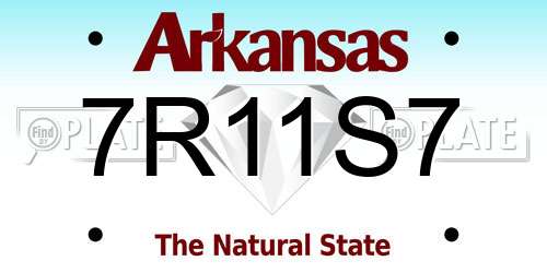 7R11S7 Arkansas License Plate