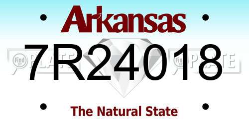 7R24018 Arkansas License Plate
