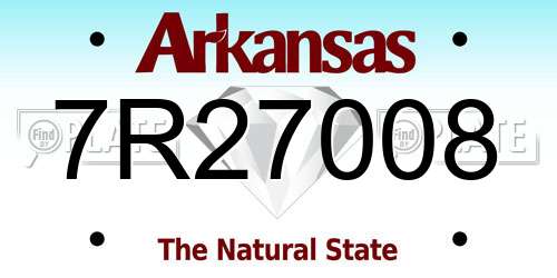 7R27008 Arkansas License Plate