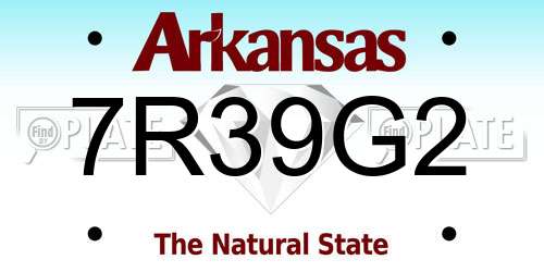 7R39G2 Arkansas License Plate
