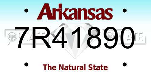 7R41890 Arkansas License Plate