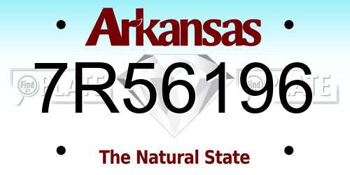 7R56196 Arkansas License Plate