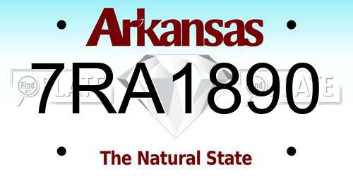 7RA1890 Arkansas License Plate