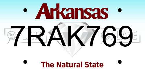 7RAK769 Arkansas License Plate