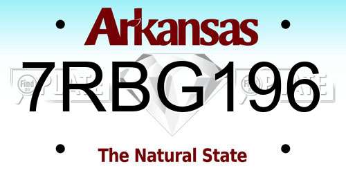 7RBG196 Arkansas License Plate