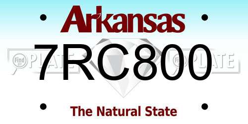 7RC800 Arkansas License Plate