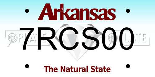 7RCS00 Arkansas License Plate