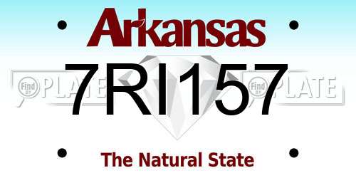 7RI157 Arkansas License Plate