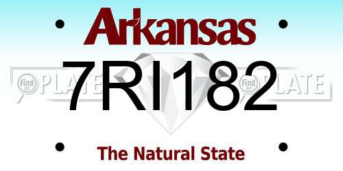 7RI182 Arkansas License Plate