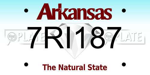 7RI187 Arkansas License Plate