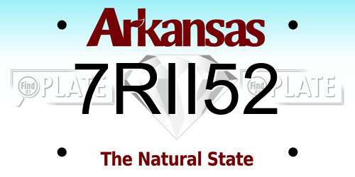 7RII52 Arkansas License Plate