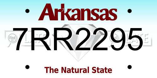 7RR2295 Arkansas License Plate