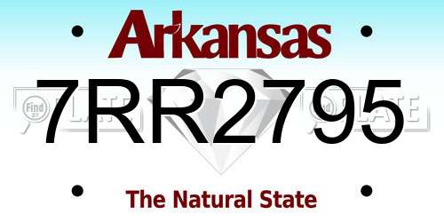 7RR2795 Arkansas License Plate