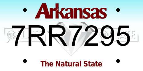 7RR7295 Arkansas License Plate