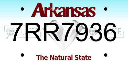 7RR7936 Arkansas License Plate