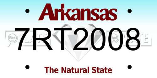 7RT2008 Arkansas License Plate