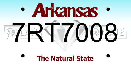 7RT7008 Arkansas License Plate