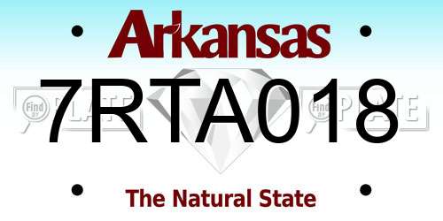 7RTA018 Arkansas License Plate