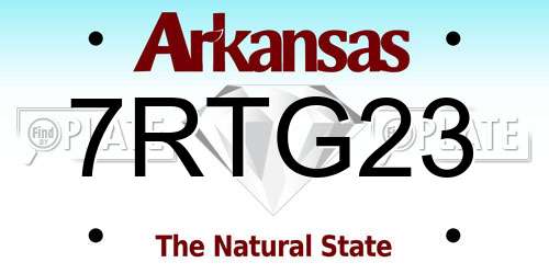 7RTG23 Arkansas License Plate