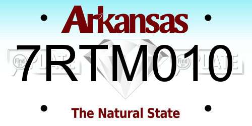 7RTM010 Arkansas License Plate