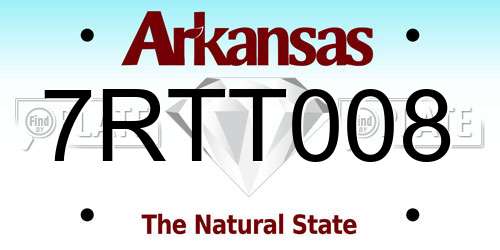 7RTT008 Arkansas License Plate