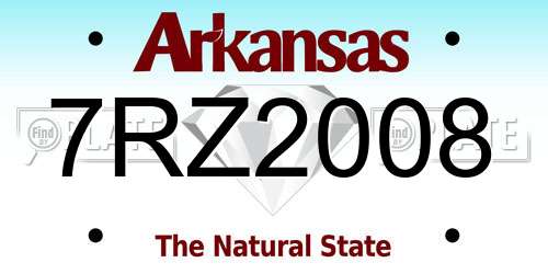 7RZ2008 Arkansas License Plate