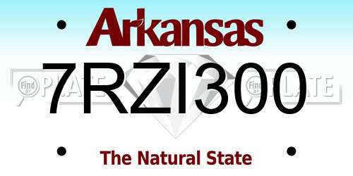 7RZI300 Arkansas License Plate
