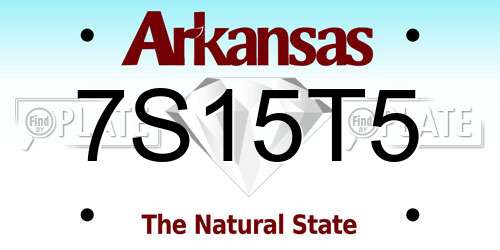 7S15T5 Arkansas License Plate
